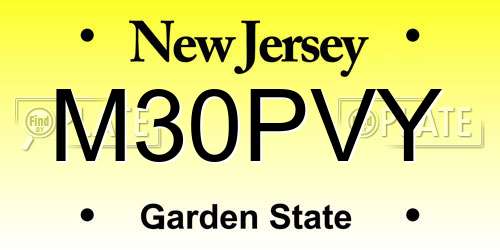 M30PVY New Jersey License Plate