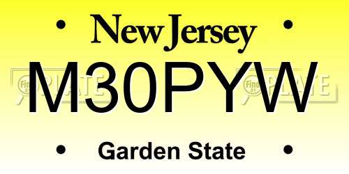 M30PYW New Jersey License Plate