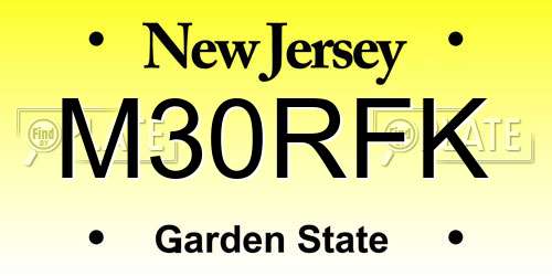 M30RFK New Jersey License Plate