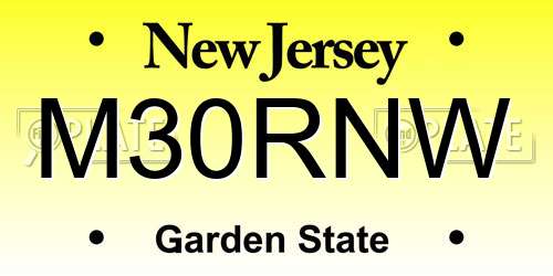M30RNW New Jersey License Plate
