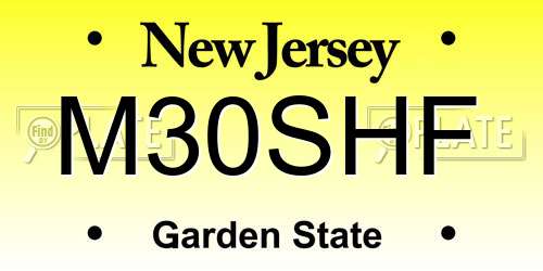 M30SHF New Jersey License Plate