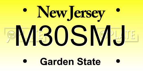 M30SMJ New Jersey License Plate