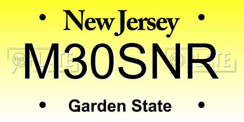 M30SNR New Jersey License Plate
