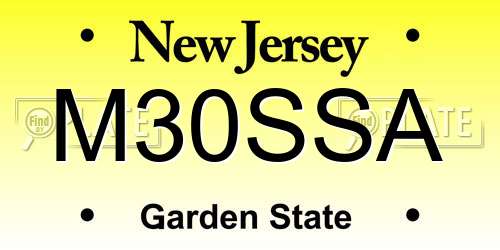 M30SSA New Jersey License Plate