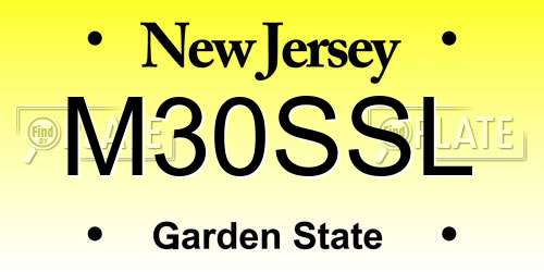 M30SSL New Jersey License Plate