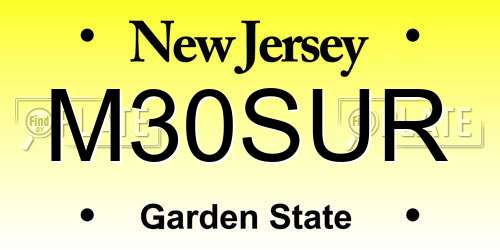 M30SUR New Jersey License Plate