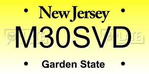 M30SVD New Jersey License Plate