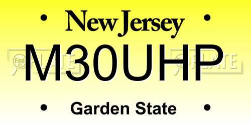 M30UHP New Jersey License Plate