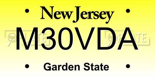 M30VDA New Jersey License Plate