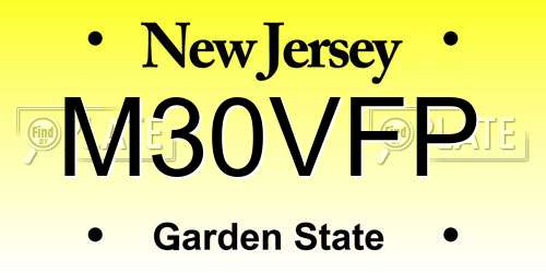 M30VFP New Jersey License Plate