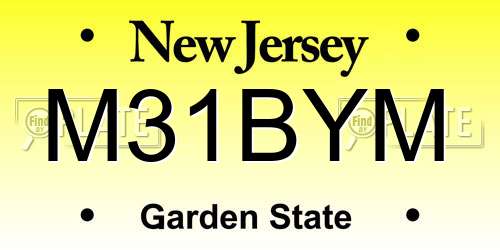 M31BYM New Jersey License Plate