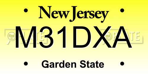 M31DXA New Jersey License Plate