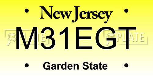 M31EGT New Jersey License Plate