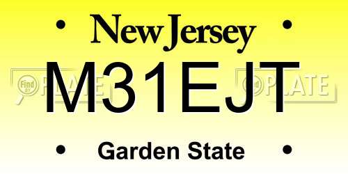 M31EJT New Jersey License Plate