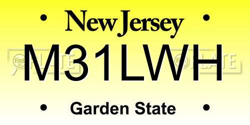 M31LWH New Jersey License Plate