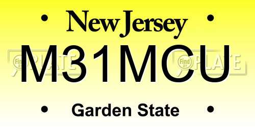 M31MCU New Jersey License Plate