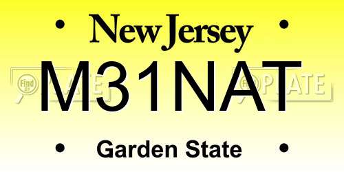 M31NAT New Jersey License Plate