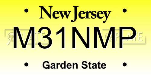 M31NMP New Jersey License Plate