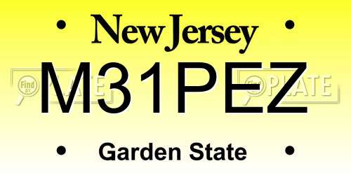 M31PEZ New Jersey License Plate