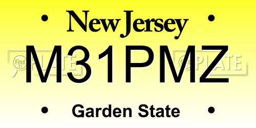 M31PMZ New Jersey License Plate