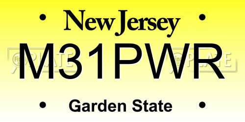 M31PWR New Jersey License Plate