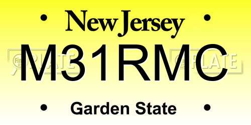 M31RMC New Jersey License Plate