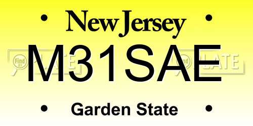 M31SAE New Jersey License Plate