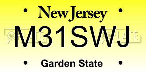 M31SWJ New Jersey License Plate