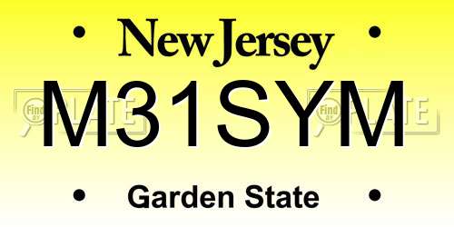 M31SYM New Jersey License Plate