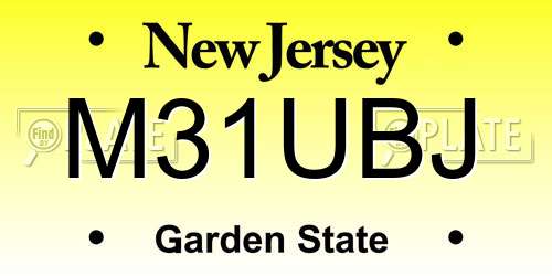 M31UBJ New Jersey License Plate