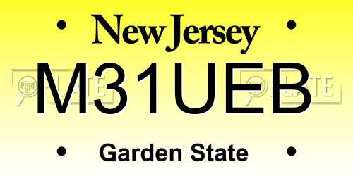 M31UEB New Jersey License Plate