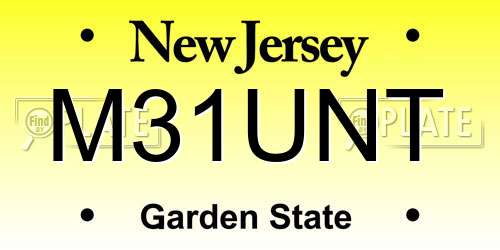 M31UNT New Jersey License Plate