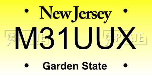 M31UUX New Jersey License Plate