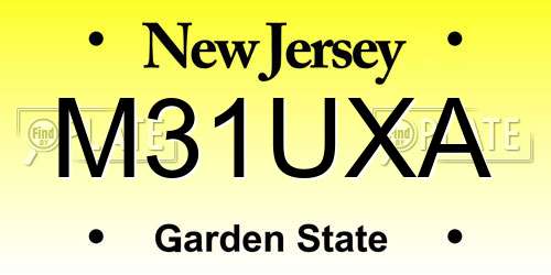 M31UXA New Jersey License Plate