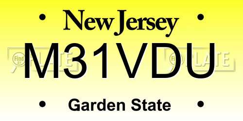 M31VDU New Jersey License Plate