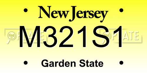 M321S1 New Jersey License Plate