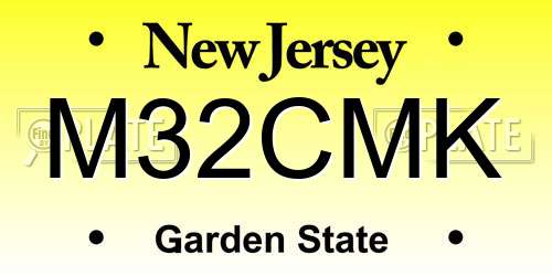 M32CMK New Jersey License Plate