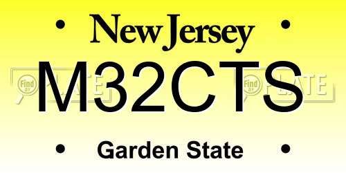 M32CTS New Jersey License Plate