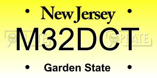 M32DCT New Jersey License Plate