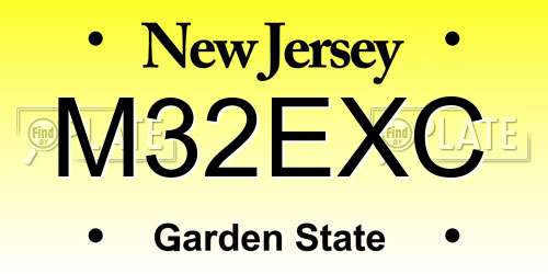 M32EXC New Jersey License Plate