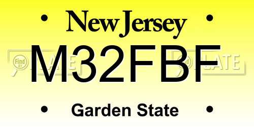 M32FBF New Jersey License Plate