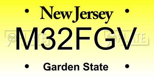 M32FGV New Jersey License Plate