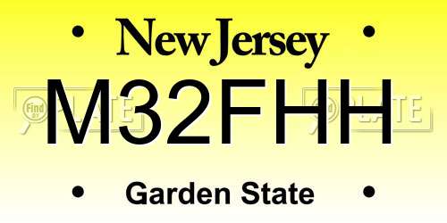 M32FHH New Jersey License Plate