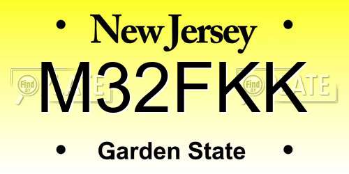 M32FKK New Jersey License Plate