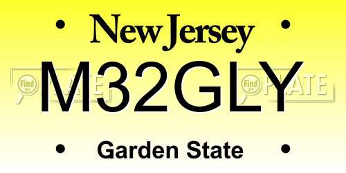 M32GLY New Jersey License Plate