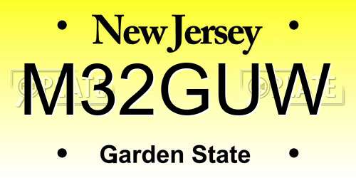 M32GUW New Jersey License Plate