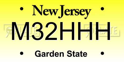 M32HHH New Jersey License Plate
