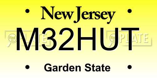 M32HUT New Jersey License Plate
