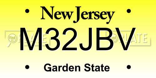 M32JBV New Jersey License Plate
