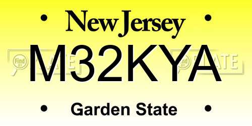 M32KYA New Jersey License Plate